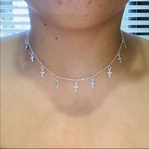 3/$30 🤍 Mini Cross Choker Necklace - Picture 2 of 6